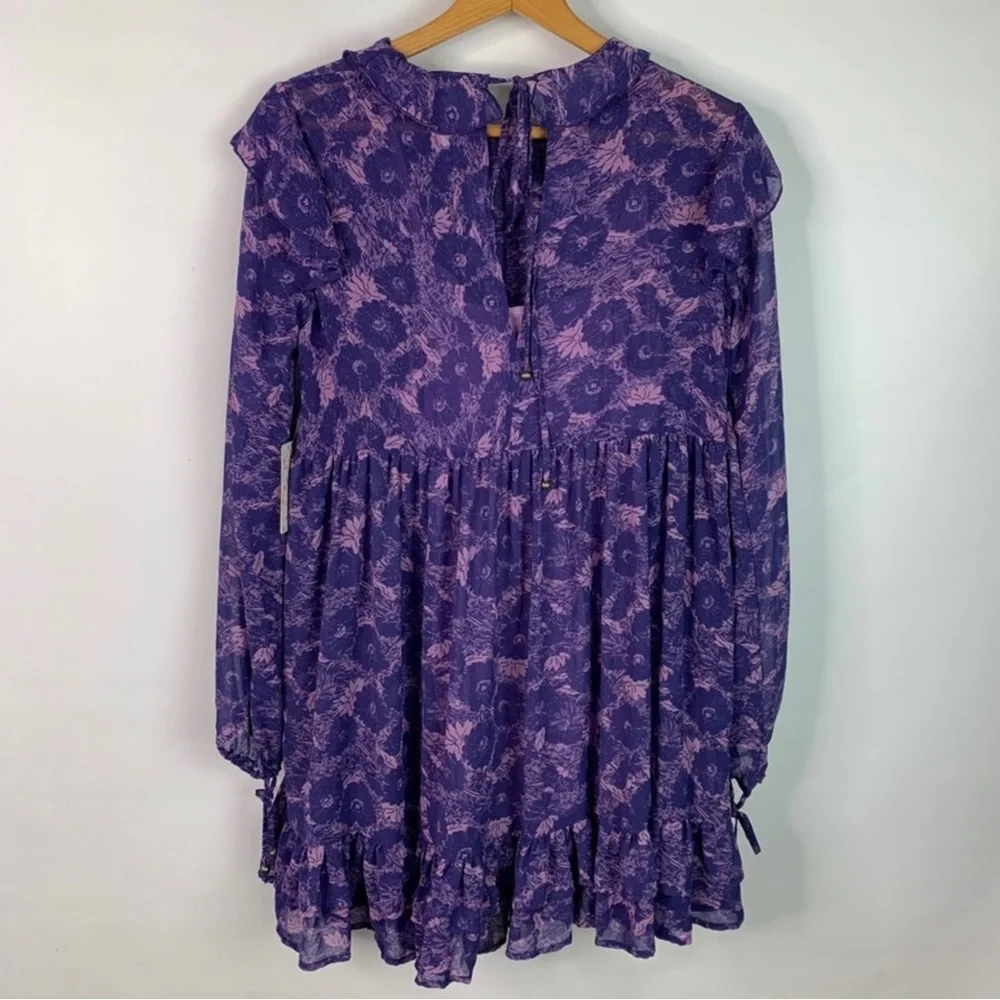 Free People These Dreams Mini Violet Dress Size Large - Picture 12 of 16
